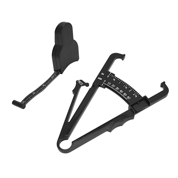 Kropsmålingsenhed Sort 150 cm/60 tommer Caliper Måling Supplies for Fitness tabe sig (Tommer Fett Caliper 150cm/60in Taljemål)