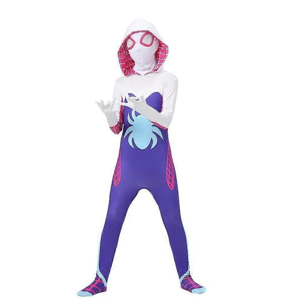 Ghost Spider Stacy Gwen Cosplay Kostume Jumpsuit Dame Fancy Bodysuit _b 140