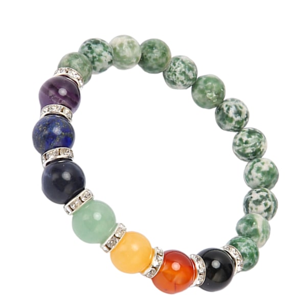 Chakra Armbånd Elastisk String Stress Relief Afslappende Tæt forbundet perlearmbånd til Meditationsfest Healing Grøn