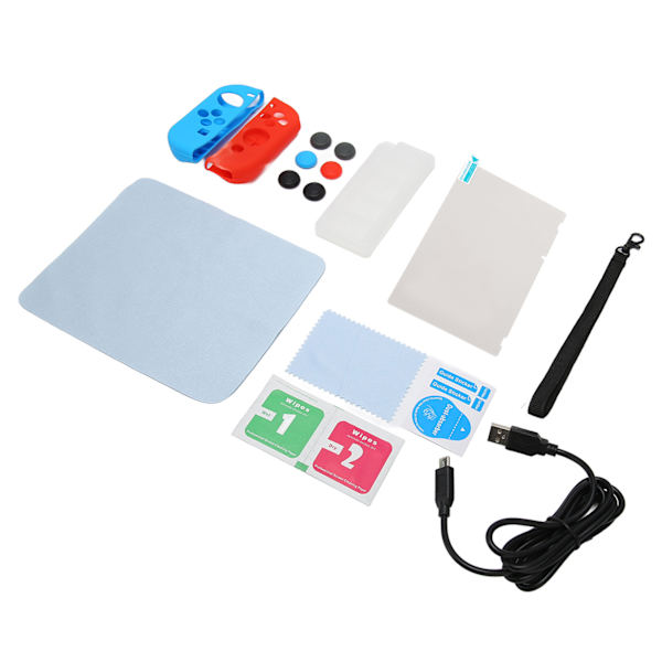 Tillbehör för Switch Family Bundle - skärmskydd, greppskydd, kortfodral, bärväska - allt i ett