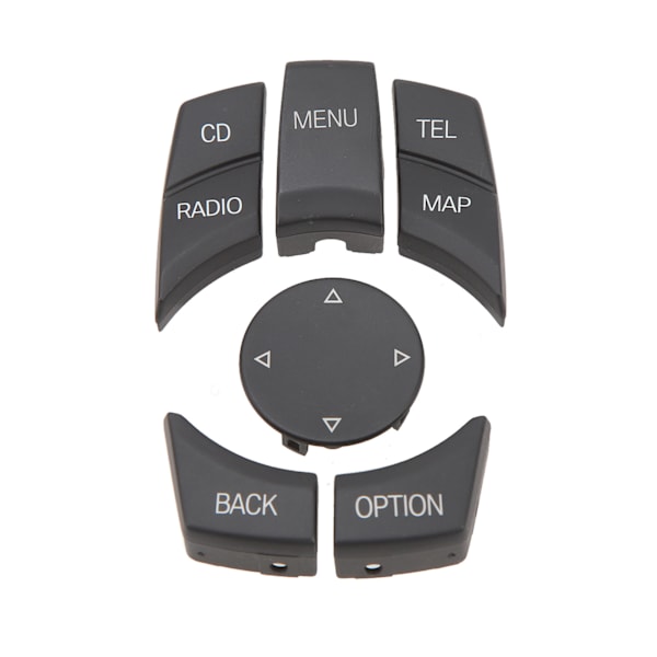 6PCS Centrala Multimedia-knappar Utsökt Yta Slät Touch Control Knob Button Cover Passar för 1 3 5 6 Serie Matt Svart