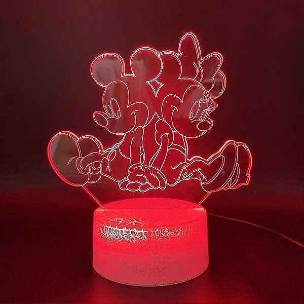 Minnie Mickey 3D LED Natlampe Børneværelse Bordlampe