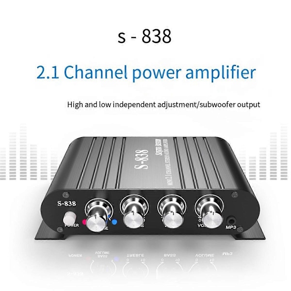 Auto-partner S-838 2.1CH Lyd Effektforstærker