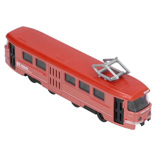 Barn Trolleybussleke i legering for barn - Simulert bussmodell med tilbaketrekksfunksjon - Dekorasjon - Bursdagsgave - Rød