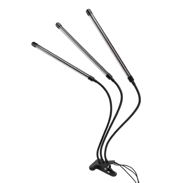 3-pääinen kasvilamppu täydellä spektrillä punainen valkoinen lämmin valo 10-taso himmennettävä USB LED kasvatuslamppu ajastimella