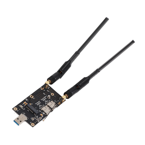 NGFF M.2–USB3.0 -sovittimen kaksois-SIM-korttipaikka LTE-modeemi antenniruuveilla LTE/4G/5G-moduulille