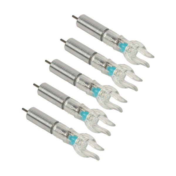 5PCS LED-belyste piler i plastskall, enkel installasjon for 6,2 mm 0,24 tommers innerdiameter pil bueskyting med batteri blå