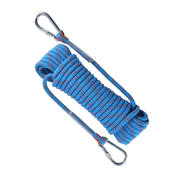 Sikkerhets Tau Multifunksjonelt Blått med Dobbel Kroker Polyester Rustfritt Stål Klatring Livline for Rappelling 10m/32.8ft
