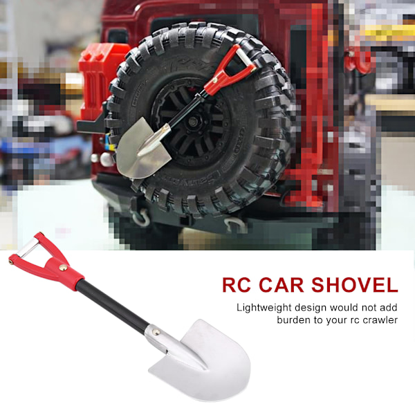 1 st metall spade simuleringsdekorationsverktyg tillbehör för 1:10 RC Crawler Car