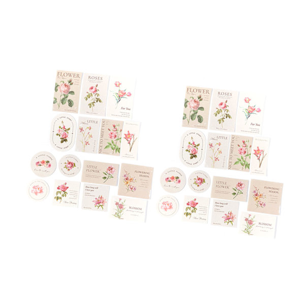 30 kpl tarroja Kasvien kuvio Romanttinen koristeellinen tarrasetti Scrapbook-tarvikekorteille Pinkki