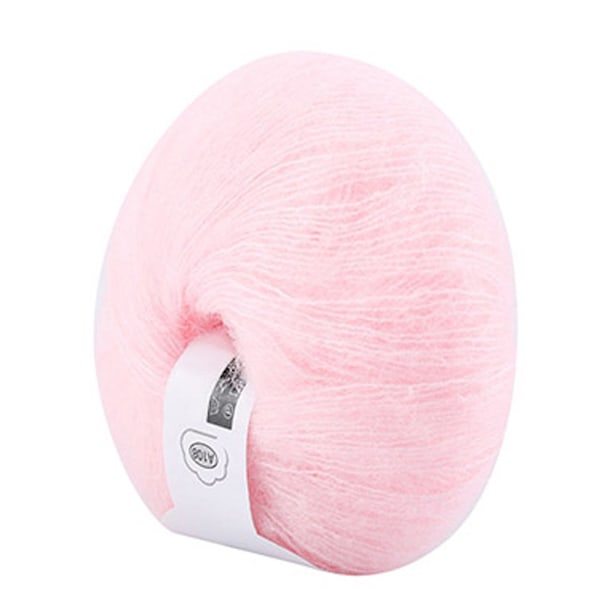 Blød mohair strikkegarn garn DIY sjal tørklæde hækletråd forsyninger (Pink)