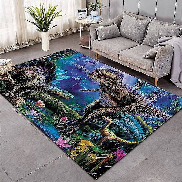 Mattor i nordisk stil 3D Dinosaurie Tryck Tjockare Matta för Vardagsrum Sängsida Sovrum Fjäder Matta Hushålls Flannel Matta/mattor20 120cmx180cm