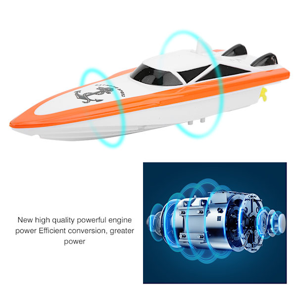ABS 2,4 GHz fjärrkontroll 4 kanaler Mini RC båt elektrisk skeppsmodell barn vattenleksak Orange 100B4