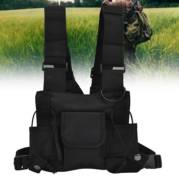 Sort Tactics Vest Letvægts CS Protector Training Outdoor Veste med reflekterende striber