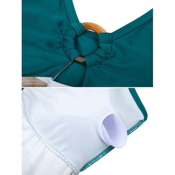 Tankini-badedragt til kvinder med mavekontrol, todelt, med nøglehulsdesign, badedragt til kvinder
