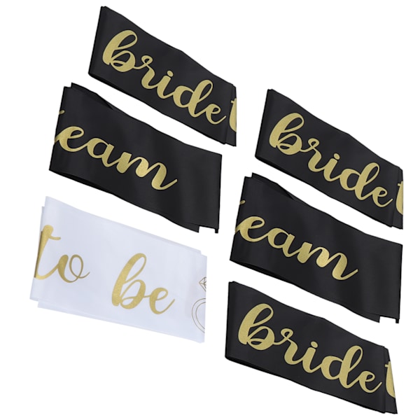6 stk skulderstropp polyester bannere bryllup brud dekorasjon fest smykker tilbehør
