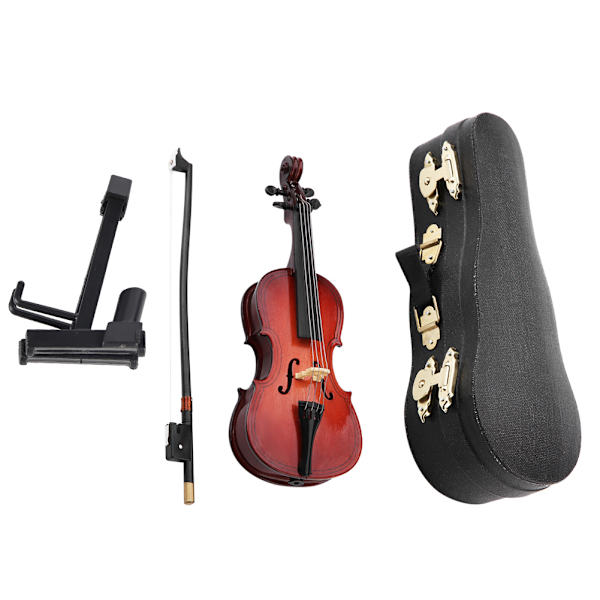 5.5in trä miniatyr cello replika med case Instrument modell musikaliska gåvor prydnader