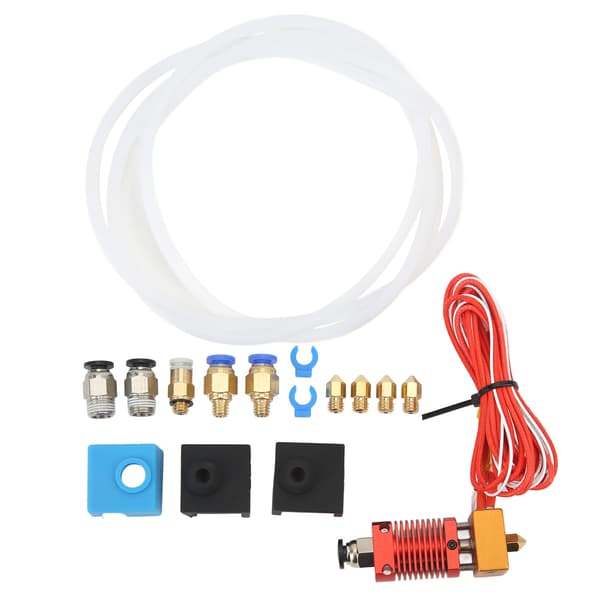 Monterat Hotend-kit för Ender 3 med pneumatiska kopplingar, termistor, värmeelement, MK8-munstycke
