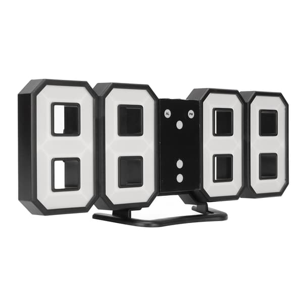 3D LED Digital Skrivbordsklocka Dimbar Snooze Tidsminne 12 24 Datum Temperatur LED Väggklocka