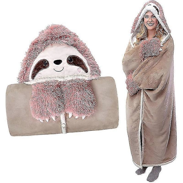 Nuttede lyserøde dovendyr bærbar plaid dovendyr sofa plaid tegneserie dyr tv plaid Zekai