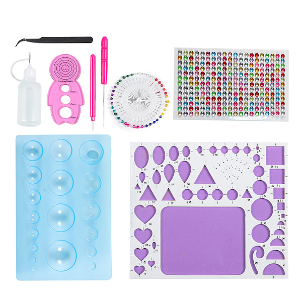 Pappers Quilling Verktyg Set Starter DIY HandMade Konst Hantverk 809 Verktyg Kit Bas Material Paket