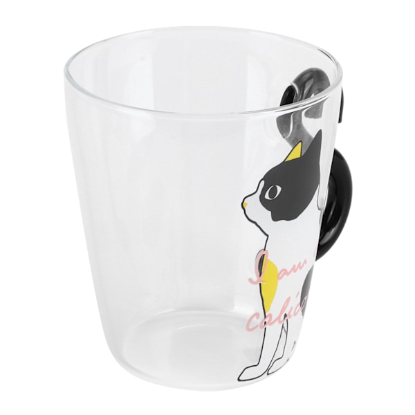 Kattekop Kaffe Mælk Te Vand Glas Børneflaske Transparent Varmebestandig Genanvendelig Krus (Hvid Kat)