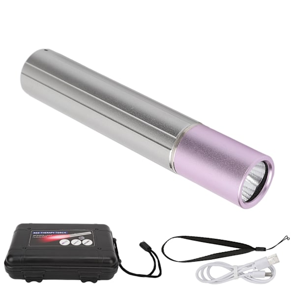 Rød LED-terapienhet Oppladbar bærbar håndholdt infrarød lommelykt 630nm 660nm 850nm Bølgelengde