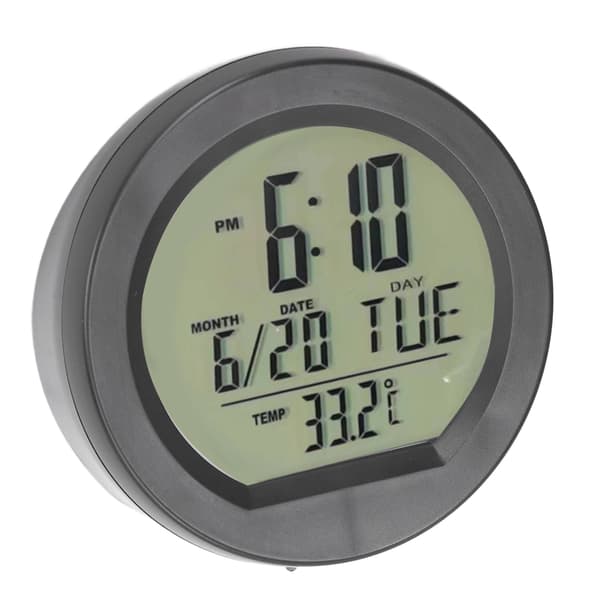 Bil Digital Temperatur Instrumentbräda Klocka Soldriven Automatisk Mini Bil Digital Termometer Klocka