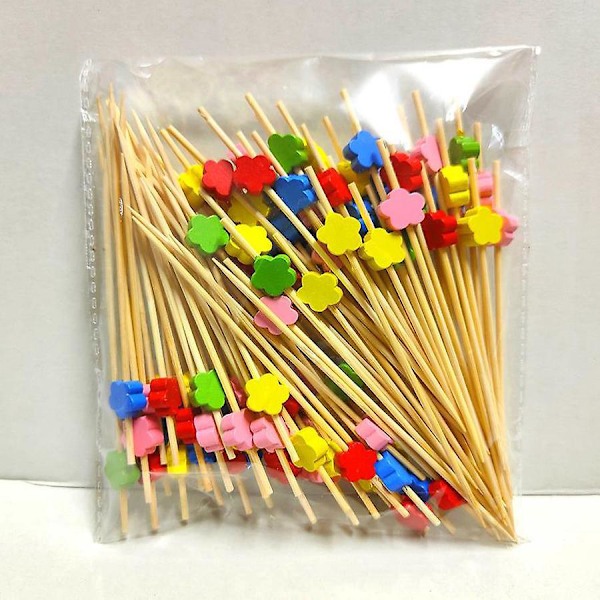Blomcocktailpinnar - 100-pack - Perfekt för snacks, frukt och cocktails - Festtillbehör