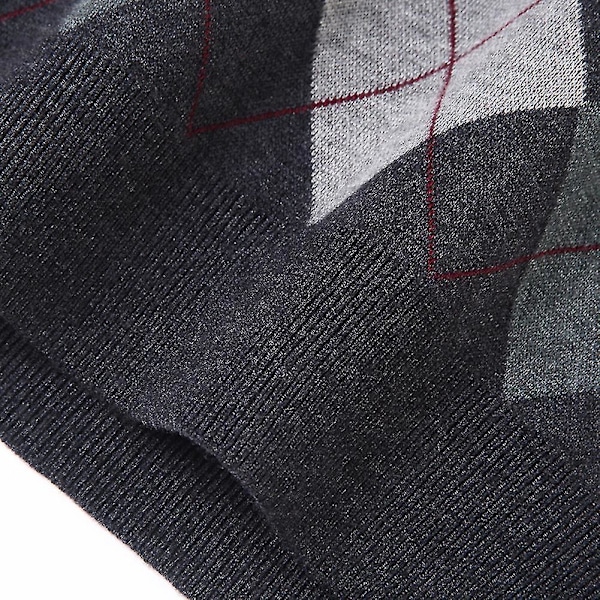 Herrar Casual V-ringad Ärmlös Pullover Stickad Väst - Grå