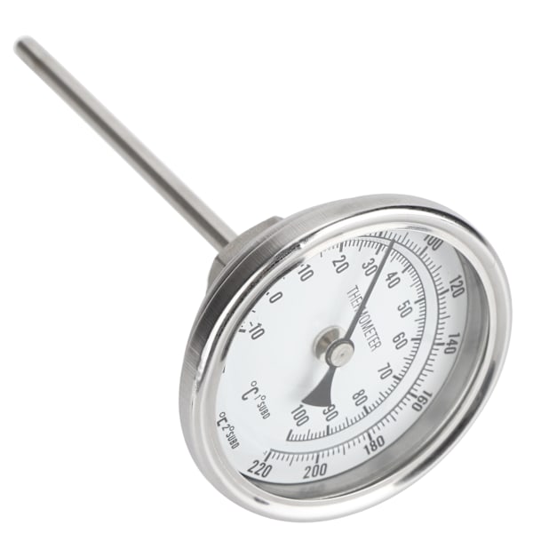 1/2 NPT-gjenge rustfritt stål skive termometer hjemmebrygging kjele termometer 0-220℉ / -10-100℃