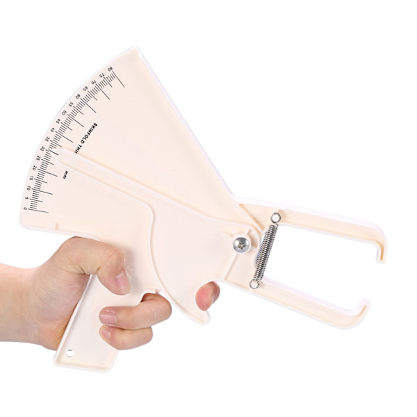 Kvinnor Män Kroppsfett Mät Hudveck Tjocklek Kaliper Fitness Shaper Tester Vit