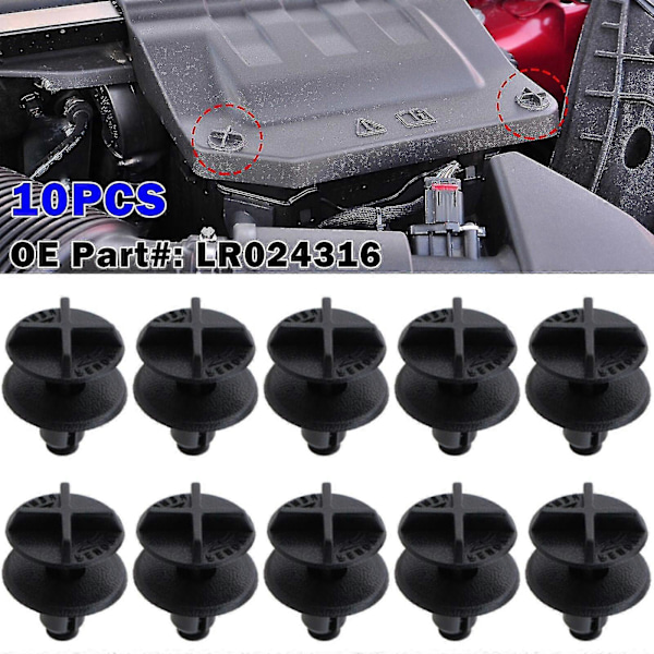 10 stk. Nylon Batterideksel og Dekselpanel Klips Fester For Land Rover Range Rover Discovery Sport Evoque Oe # Lr024316 Zekai