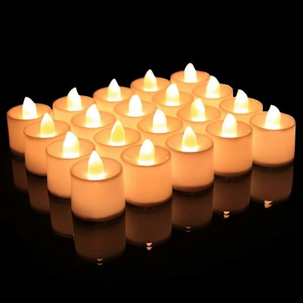 Jule LED Lys, 24 stk. Flammeløse LED Lys, Batteridrevne Elektriske Lys, LED Fyrfadslys, Blinkende LED Lys, til Jul, Halloween