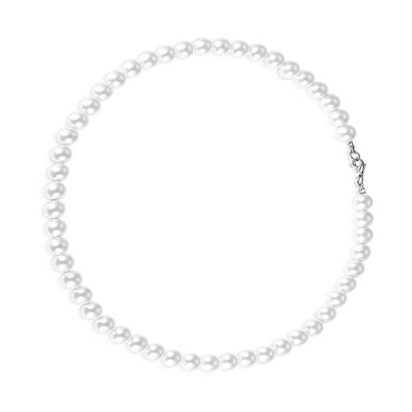 Simulerat pärlhalsband Runt Smidigt Enkellager Elegant Imitation Pärlhalsband för Kvinnor Män 13,8 Längd
