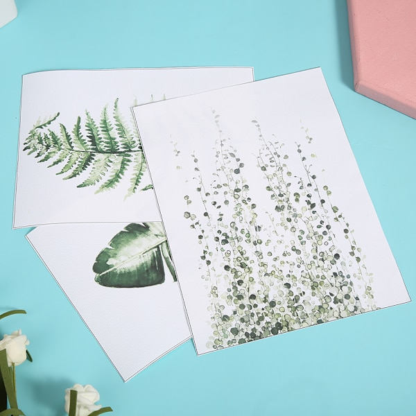 3 st/set lantlig stil gröna växter canvasmålning bild modern vardagsrum sovrumsdekoration