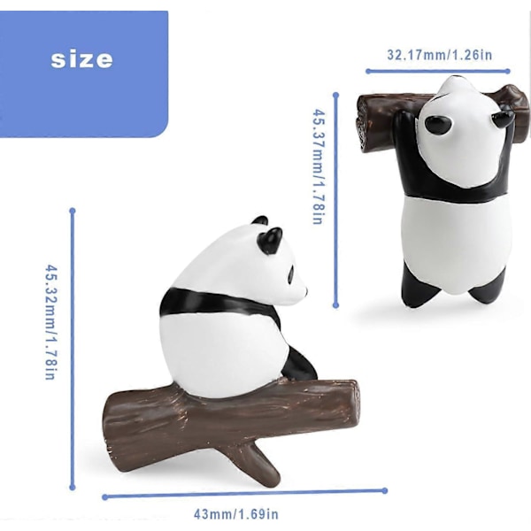 Koristeelliset jääkaappimagneetit, 5 kpl Panda-jääkaappimagneetti, Lasten eläin-jääkaappimagneetti, Pudotuksenkestävä, Pehmeä magneetti, Sopii jääkaappeihin, M