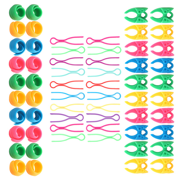 60 st Bobbin Thread Buddies Silikonhållare Klämmor Plastklämmor Spole Huggers Broderiverktyg