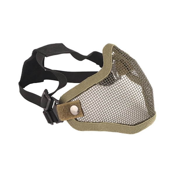 Halv ansiktsmask skyddande stål nät cool design 54 till 62cm huvudskydd för utomhusaktiviteter grön