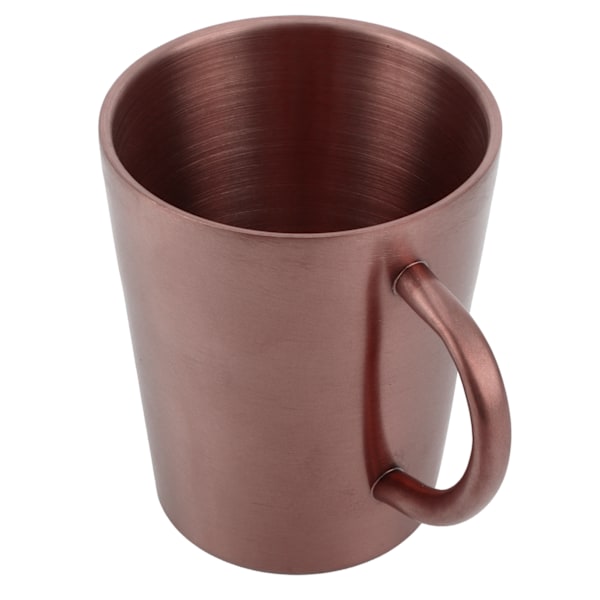 300 ml bärbar mugg 304 rostfritt stål dubbelväggig isolerad kaffebägare med handtag roséguld