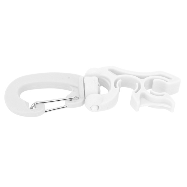 Plastic Scuba Diving BCD Åndedrætsregulator Slangeholder Quick Release Spænde Fast Krog Tilbehør Hvid