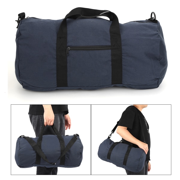 KS3 Canvas Slitstark Marinblå Bärbar Resväska Fitness Unisex Single Shoulder Sports Pack