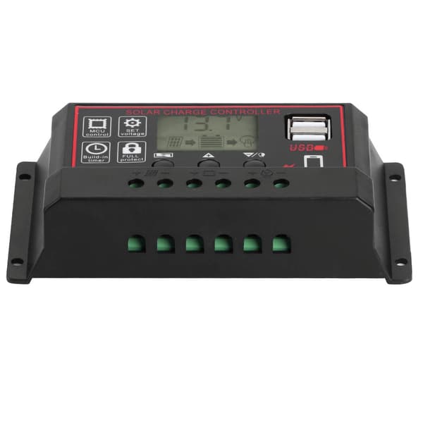 12V 24V Solcelle Fotovoltaisk Måler Intelligent Digital Display Kontroller USB 5V 60A