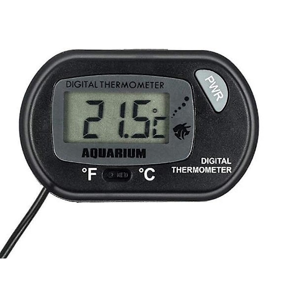 Digital LCD-termometer for akvarium, fiskebeholder og terrarium temperaturkontroll - Inkluderer sugekopp for skilpaddebeholder