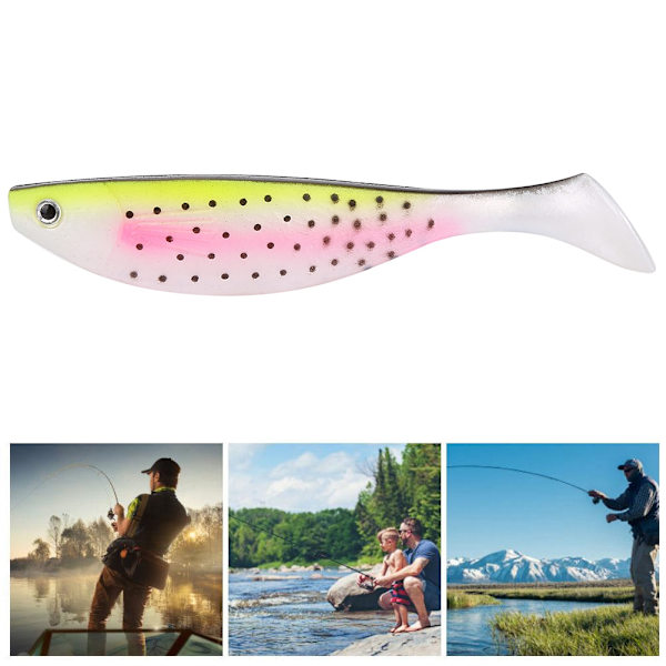 2 st/förpackning Nya levande konstgjorda mjuka beten Falskt fiskebete Tillbehör (Rosa gul)