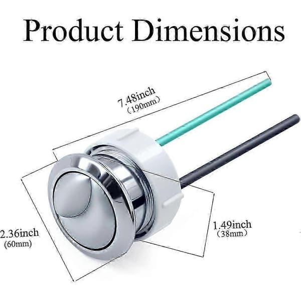 Light Dual Flush Toilet Push Button Replacement Parts, Top Toilet Button Replacement for & Part, 1.5 inch (38mm)