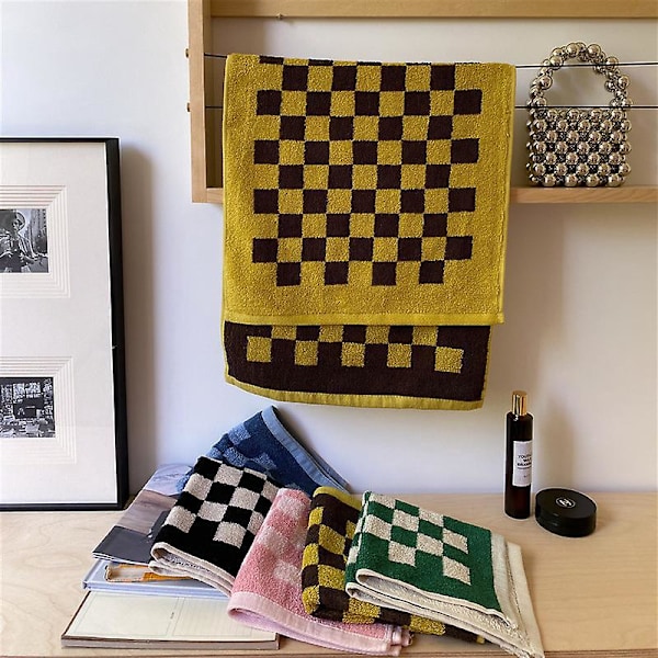 Ansiktshåndkle Badehåndkle for Ansiktsvask Voksne Menn og Kvinner Bading Ren Bomull Myk og Absorberende 34*74cm