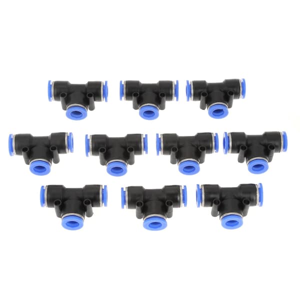 10 st 10 mm 3/8 T-typ pneumatisk koppling luftledning snabbkoppling rörfog