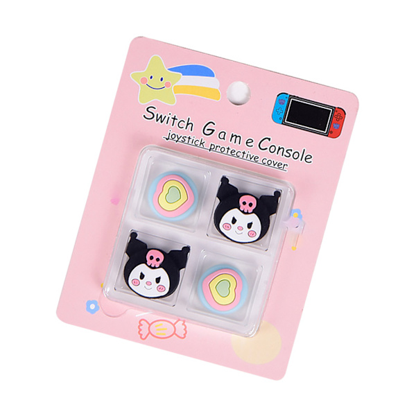 Silikon-joysticköverdrag Söt tecknad ergonomisk reptålig spel tumgreppöverdrag för Switch Kuluomi och Love