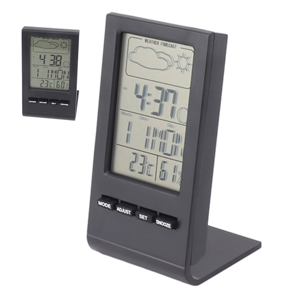 LCD-skärm Digital hygrometer inomhus termometer fuktighetsmätare temperatur fuktighet monitor larmfunktion väderdisplay svart